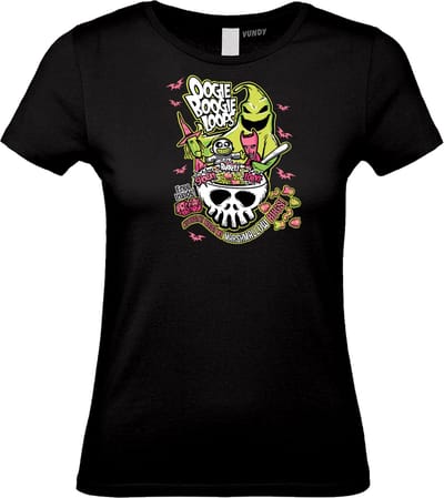 Dames t-shirt Oogie Boogie Loops | Halloween Kostuum Volwassenen | Halloween | Foute Party | Zwart dames | maat XS