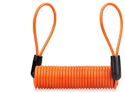 Rieba® Schijfremslot Reminder - Reminderkabel voor Schijfremslot - Kabelslot Reminder - 120 cm x 4 mm - Geschikt voor Scooter Motor Fiets Step en Elektrische Fiets - Oranje