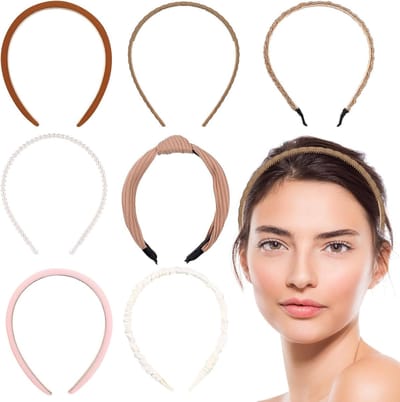 Set van 7 Haarbanden voor Dames met Diverse Modellen en Knoopdesigns - Vintage en Antislip Haaraccessoires voor Vrouwen en Meisjes