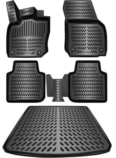 3D Rubber Automatten & Kofferbakmat Set voor Kia EV2 2026-2027 | 5-zitter | bovenste laadvloer - geurloos & op maat - hoge rand