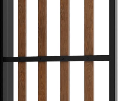 Vente-unique Set van 2 trellis panelen voor pergola in staal en hout - B37,5 x H206 cm - MAZARA