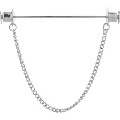 Nieuwe Metalen Ketting Kwast Broche Pin Shirt Pak Kraag Reversspelden Mode Sieraden Broches Voor Vrouwen Mannen Accessoires white