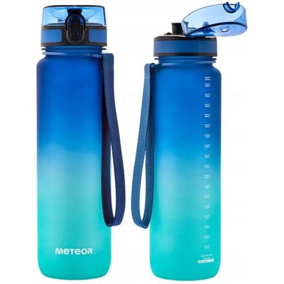 Meteor Sportfles 1000 ml - Sportfles - Blauw/Turquoise, Antislip, Tritan, Hygiënisch, Gemakkelijk schoon te maken