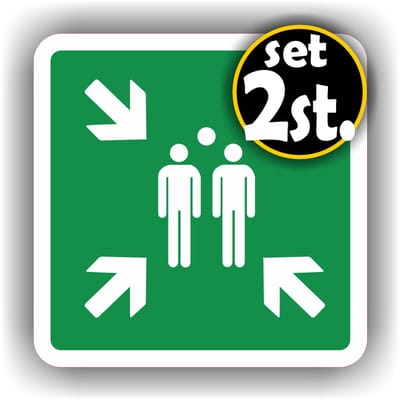 Jerma - Verzamelplaats - Stickers - set 2 stuks - 14 x 14 cm - Weerbestendig - Zelfklevend - Vinyl