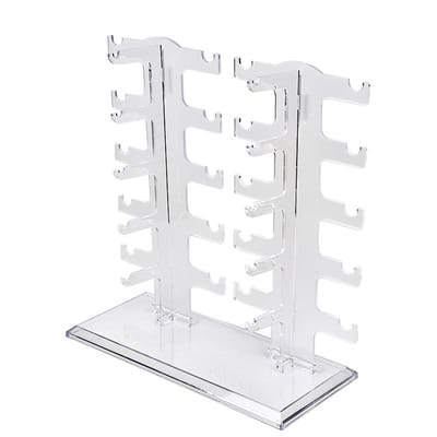 Brillenstandaard - Zonnebril-organizer - Zonnebrilrek - Plastic - Transparant - 29.5*13*32 cm - Zonnebrillen Display - Brillenhouder - Voor Kaptafel, Slaapkamer, Woonkamer - Presentatierek - Voor 10 Brillen