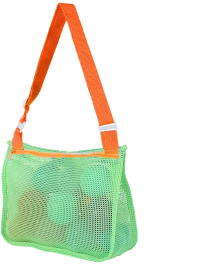Opbergtas voor het strand kinderen– Opengewerkt schelpentasje – Reistas voor het strand – Transparante nettas – Strandtas van gaas – Zwemtas voor de zomer – Opvouwbare geweven tas – Ontworpen voor het opbergen schelpen, strandspeelgoed – 21x25x8cm