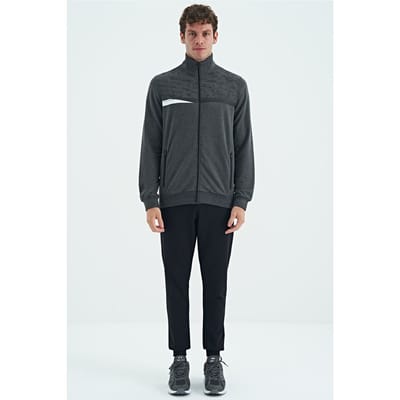 Bedrukte Sweatshirt met Ritskraag en Broekset