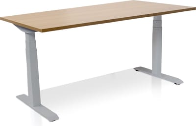 Zit-sta bureau elektrisch verstelbaar - MRC PRO-L 2.0 NEN-EN 527 | 120 x 80 cm | frame aluminium -  blad havanna | memory functie met 4 standen | 150kg draagvermogen