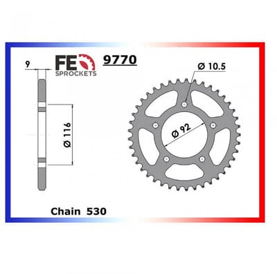Couronne transmission FE pour moto Kawasaki 1400 ZZR Performance Sport 2016-2021