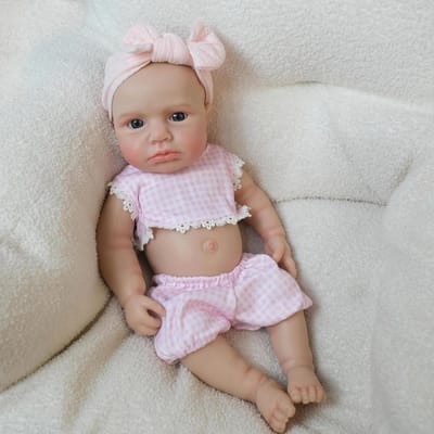 Siliconen Reborn Pop - Babypop Meisje - Kind Ontwikkeling - Anatomisch Correct - 18 Inch - Katoenen Kleding