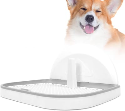 Toilet Training - Dog Potty Fence - Potty Tray met Wandbedekking en Training Pads Houder - Vloerbescherming - Dog Pad Houder (Grijs)