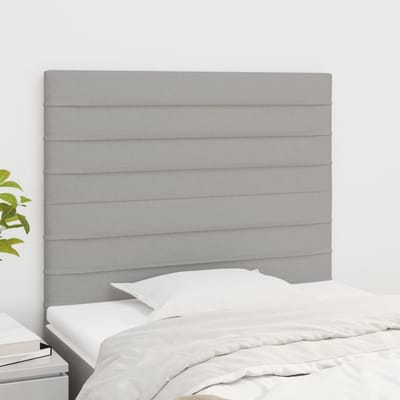 vidaXL - Hoofdbord - lichtgrijs - 80x5x118/128 - cm - stof
