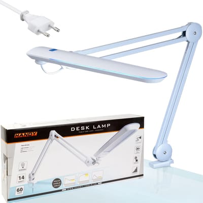 Handy - Bureaulamp met Tafelklem - Bureau Verlichting - Op Netstroom - Grote Dimbare LED unit - Loeplamp - Diamond Painting/Hobby/Soldeer Licht - Nagelstyliste