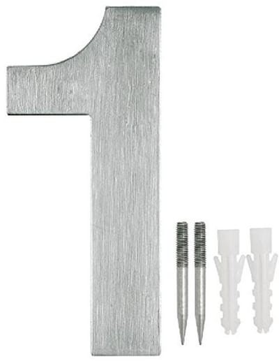 Roestvrij Stalen Deurnummerplaatje - Huisnummer Wandmontage 8 cm x 15 cm - Inclusief Installatieset