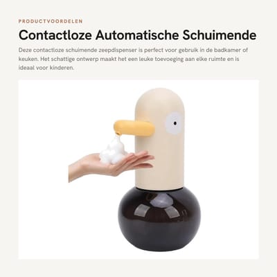 Dailygoods- Zeepdispenser Automatisch - Schuimende Handzeepdispenser - Contactloze Zeepdispenser - Zeepdispenser Keuken - Zeepdispenser Badkamer - Oplaadbaar 1800 mAh