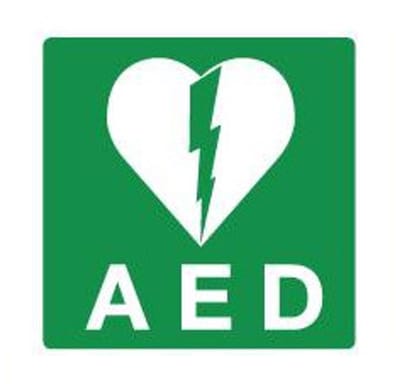 Bord met tekst AED, kunststof 100 x 100 mm