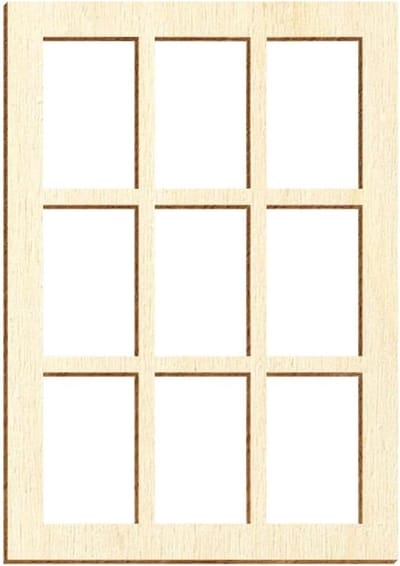 Houten raam hoekig - Modelbouw raam - Decoratie knutselen - Gelaserd met bruine rand - 80 x 56mm - Natuurlijk hout