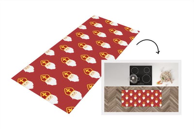 Keukenloper - Loper keuken - Sint - Sinterklaas - Kinderen - 120x50 cm - Keukenloper vinyl