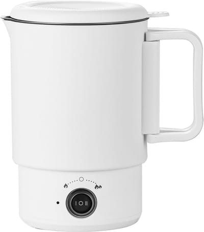 Draagbare Waterkoker - Reiskoker - Snel Water Koken - Dubbele Vermogensstand - 0.7 Liter - Wit