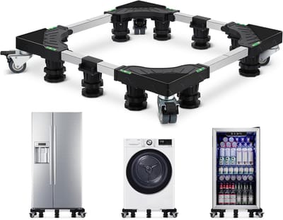 Verstelbare houder voor wasmachines en wasdrogers - 61-78 cm, 300 kg capaciteit, met wielen en stabiele basis
