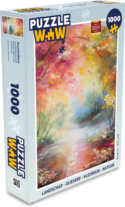 Puzzel Landschap - Olieverf - Kleurrijk - Natuur - Legpuzzel - Puzzel 1000 stukjes volwassenen