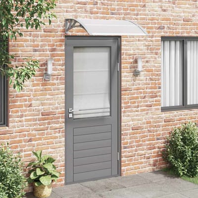 vidaXL - Deurluifel - Grijs - en - Transparant - 100x75 - cm - Polycarbonaat