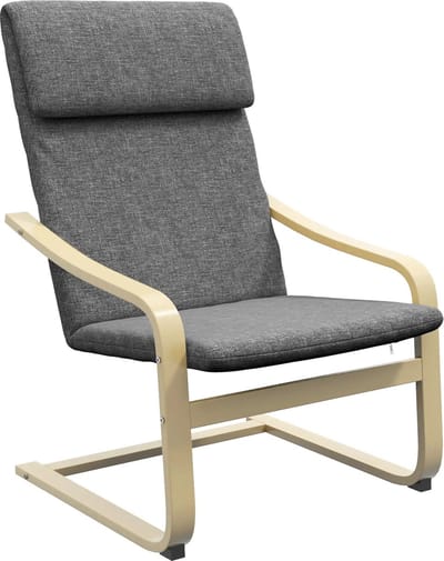 Fauteuil met hoofdsteun - Relaxfauteuil - Stoel - Stoelen - grijs + natuur