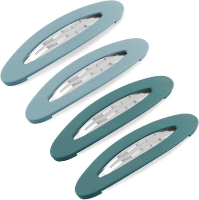 4 stuks 9 cm grote matte Snap haarclips in blauwe tint - medium haarspeldjes - haaraccessoires voor meisjes en vrouwen