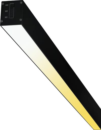 Lineaire LED Hanglamp - Lijnverlichting - Kozolux Tino - 40W 4200lm - Aanpasbare Lichtkleur 3in1 CCT - 120cm - Zwart