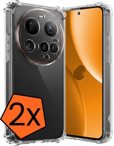 Hoes - 2 Stuks - Geschikt voor Xiaomi 15 Ultra - Sterk & Shockproof - Siliconen Case - Back Cover - Telefoon Hoesje Shock Proof - Transparant