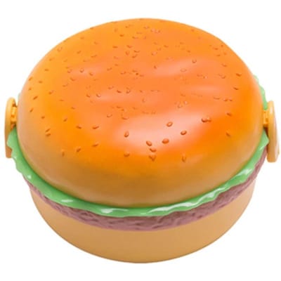 Creatieve Hamburger Lunchbox Kind Bento Box Burger Kinderlunchbox Voedselcontainer Opbergdoos Met Vork Voedselcontainer orange
