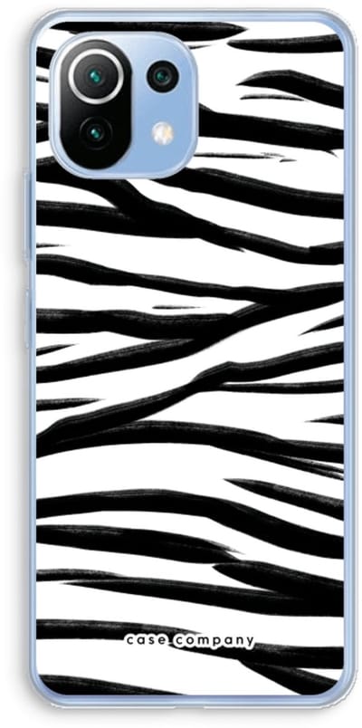 Case Company® - Hoesje geschikt voor Xiaomi Mi 11 Lite hoesje - Zebra pattern - Soft Cover Telefoonhoesje - Bescherming aan alle Kanten en Schermrand