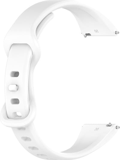 Siliconen bandje - geschikt voor Amazfit GTS / GTS 2(E) / GTS 2 Mini / GTS 3 / 4 (Mini) / Bip (S) / Bip U (Pro) / Bip Lite / Bip 3 (Pro) / GTR 42 mm / Pop (Pro) / Active (2) - wit
