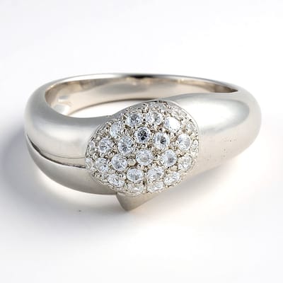 Cavill - 925 Sterling Zilver Ring - 35 Cambodjaanse Zirkonia, 0,799 ct - Elegante Pave Damesring - Maat 17 - Tijdloos design
