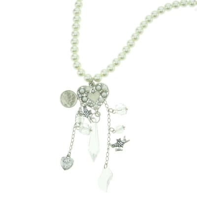 Behave - Lange parelketting met hart hanger - Romantische stijl