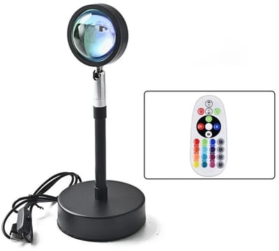 WiseGoods Premium Sunset Lamp Met 16 Kleuren Inclusief Afstandsbediening - LED Vlog Lampen - RGB Projectorlamp - Bekend Van TikTok