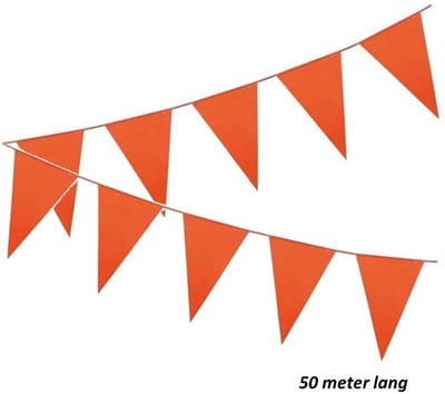 Vlaggenlijn - oranje - 50m