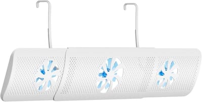 Luchtafwijzer - Verstelbaar Rooster - Comfort Vergroten - Met 3 Ventilatoren - 5 x 18 x 5 cm - Wit