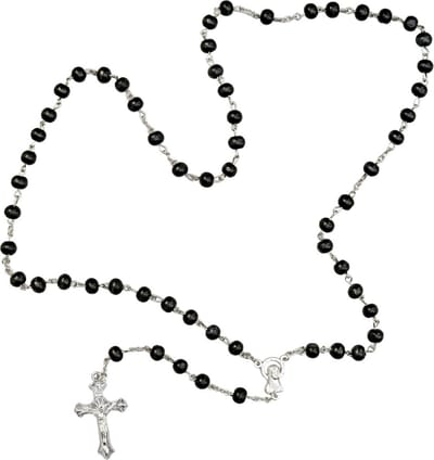 Fako Bijoux® - Rozenkrans Ketting - Sandelhout - Zwart