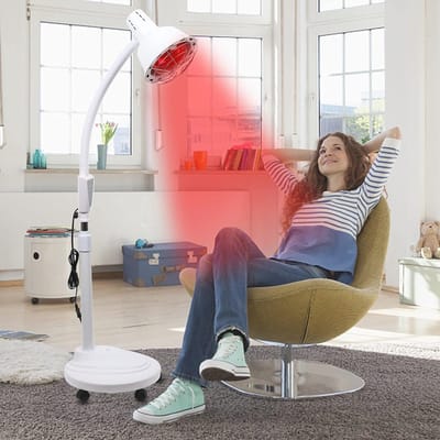 Infraroodlamp 275W voor Fysiotherapie - Draaibaar en in Hoogte Verstelbaar - Effectieve Behandeling van Spierspanning en Verkoudheid