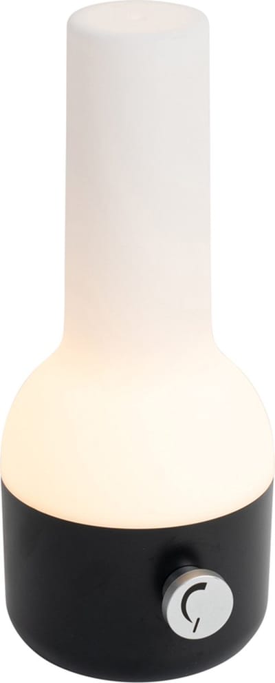 QAZQA haard - Moderne Dimbare LED Draadloze Oplaadbare Tafellamp USB met Dimmer - 1 lichts - H 24 cm - Zwart - Buitenverlichting