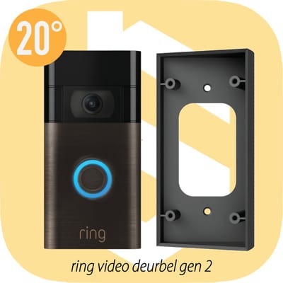 SmarThuis - Hoekbeugel geschikt voor Ring Video Deurbel Generatie - hoekbeugel van 20 graden - inclusief montage materiaal - sterk en milieubewust
