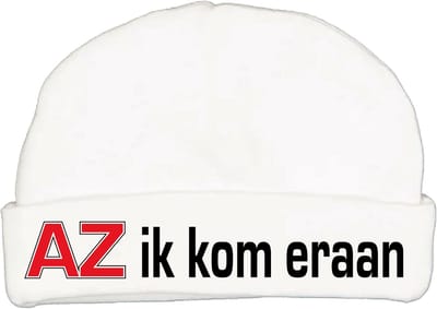 Babymutsje met tekst: AZ ik kom eraan