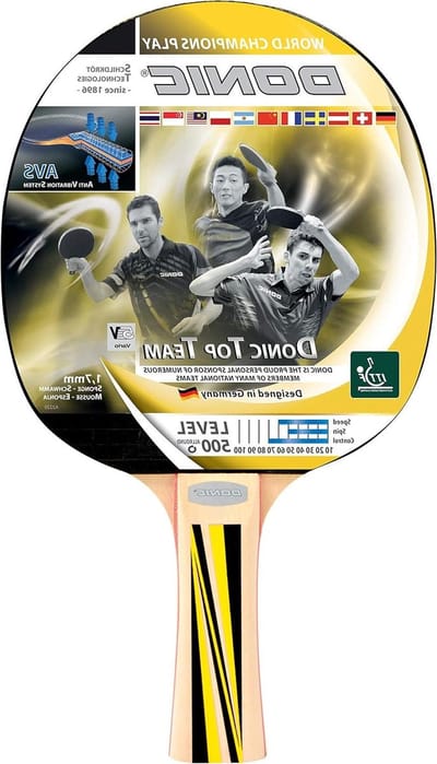 Donic-schildpad tafeltennisracket Top Team 500, AVS-greep, 1,7 mm spons, Donic 1-ster - ITTF bekleding, 725051