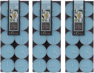 Atmosphera Geurtheelichtjes - 30x stuks - Tiare Sensueel Tropical geur - was/paraffine - 3,5 branduur