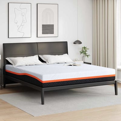 vidaXL - Matras - Wit - en - Grijs - 180 - x - 200 - cm - Jacquard - stof
