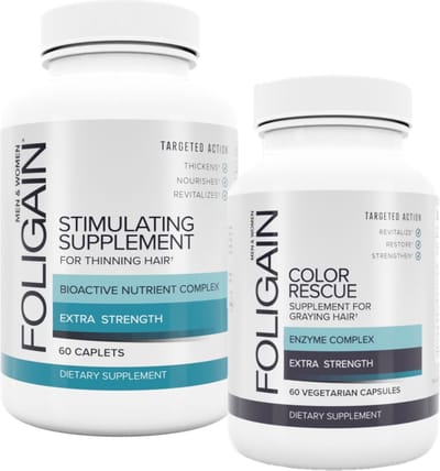 Foligain Anti-haaruitval & Anti-Grijs Supplement Set - Voorkomt haaruitval - Stimuleert haargroei