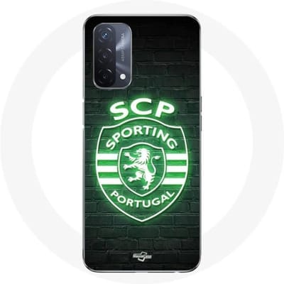 Oppo A93 5G hoesje scp sportief portugal lichtgevende zwarte achtergrond