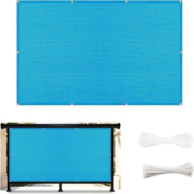 Balkonafdekking - Inkijkbescherming Balkon Zeil - Privacy Creëren - Weerbestendig HDPE - 1 x 1.2 m - Hemelsblauw