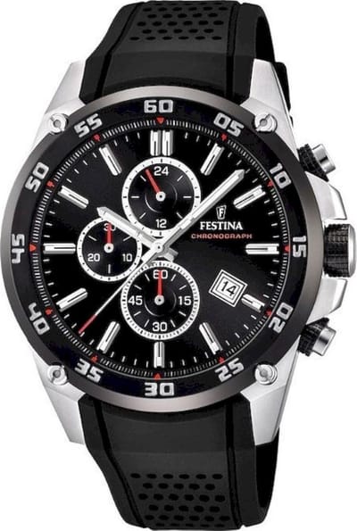 Festina F20330/5 The Original Chronograaf - Polshorloge - Staal - Zilverkleurig - Ø 47mm